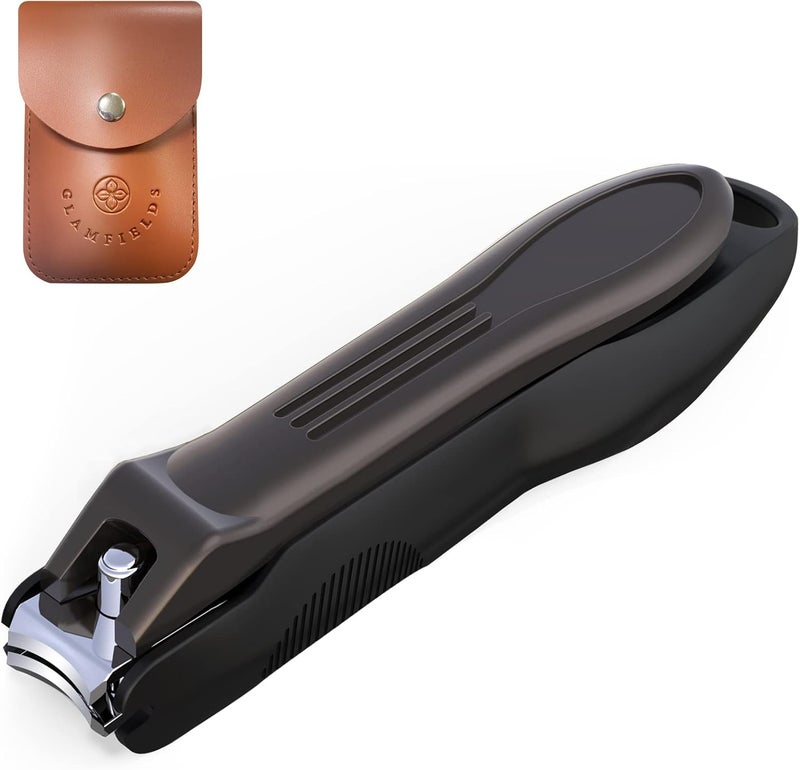 GLAMFIELDS Stainless Steel Nail Clipper Set with Leather Case - Image 1